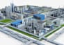 create photorealistic 3d refinery, power plant, factory, and industrial design